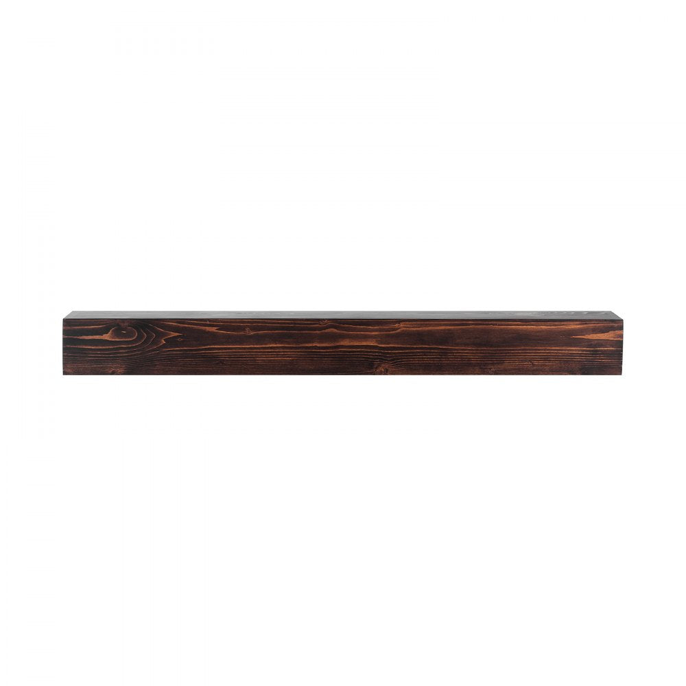 VEVOR Fireplace Mantel, 48" x 8" x 5", 50 lbs Weight Capacity, Natural Wood Mantel for Over Fireplace, Wall Mounted Floating Farmhouse Shelf, Handcrafted Fireplace Mantel for Wall Decor, Rustic Brown