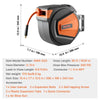 VEVOR Retractable Air Hose Reel, 3/8IN x 65FT Hybrid Air Hose Max 300PSI, Air Compressor Hose Reel Auto-Rewind with 6.6 FT Lead in, Ceiling/Wall Mount Enclosed PP Reel & Built-in 180° Swivel Bracket