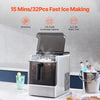 VEVOR Countertop Ice Maker, 32 Cubes Ready in 15 Mins, 46lbs in 24Hrs, Self-Cleaning Portable Ice Maker with Convenient Ice Transfer, Ice Machine with 3 Sizes Ice Cube for Home Kitchen Office Party