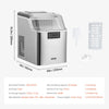 VEVOR Countertop Ice Maker, 24 Cubes Ready in 15 Mins, 45lbs in 24Hrs, Self-Cleaning Portable Ice Maker with Ice Scoop and Basket, Ice Machine with 3 Sizes Ice Cube for Home Kitchen Office Party