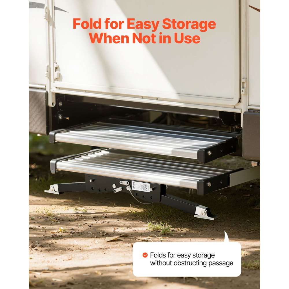 VEVOR RV Step Stabilizer, Height Adjustable Step Stabilizer Kit, Camper Stair Stabilizers with Powder Coated Steel for 5th Wheels, Travel Trailers and Motorhomes, Adjustable from 3 inch to 15 inch