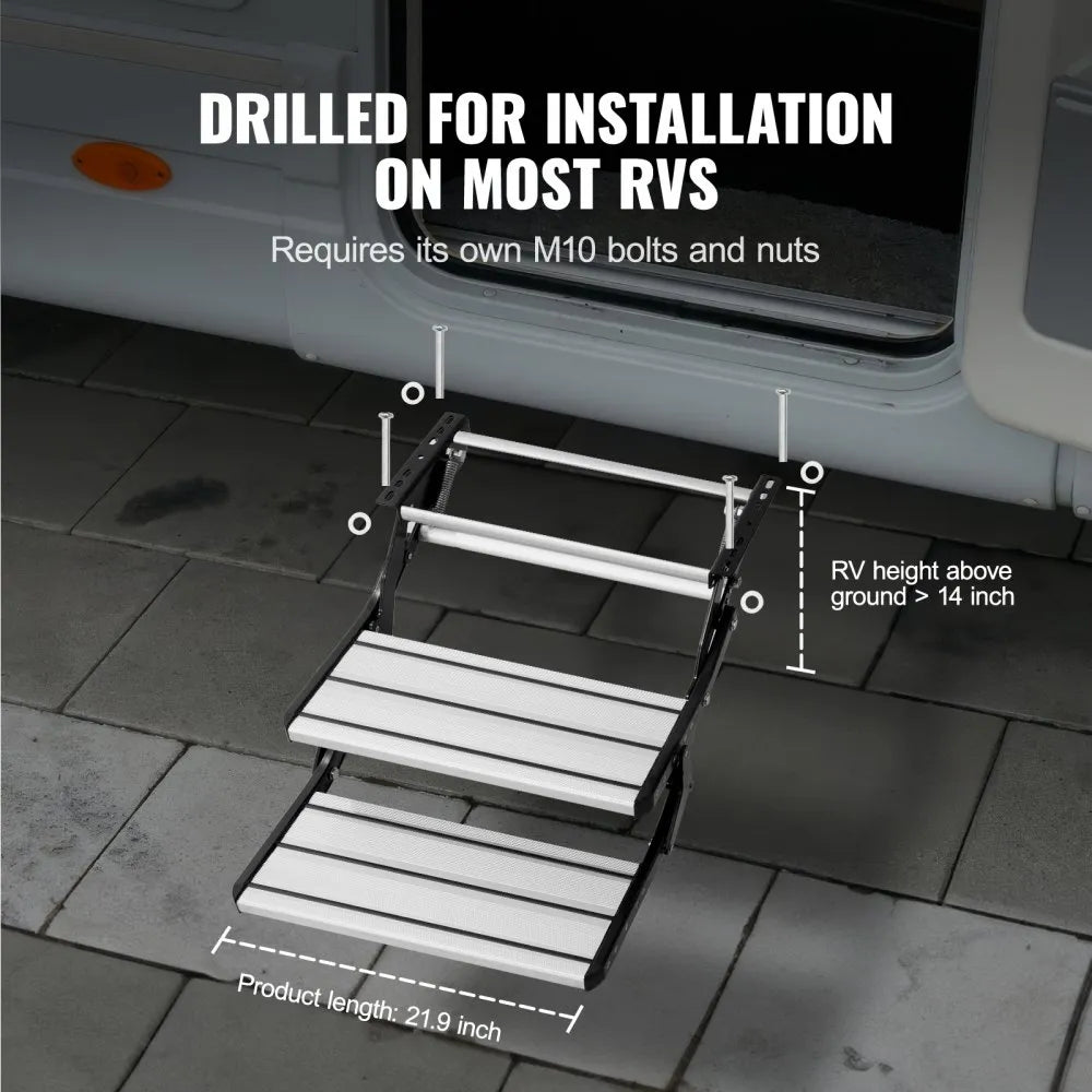 Pop Steps For Rv Vevor RV Steps 2-Step Manual Retractable Foldable 440 lbs Camper Trail ...