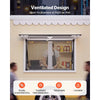 VEVOR Concession Window 36x24 in Aluminum Alloy & Acrylic Service Window, for Food Truck, Up to 85 Degrees Stand Serving with 2 Sliding Screen Windows, Awning Door and Drag Hook, Rainwater Resistant