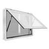 VEVOR Concession Window 36x24 in Aluminum Alloy & Acrylic Service Window, for Food Truck, Up to 85 Degrees Stand Serving with 2 Sliding Screen Windows, Awning Door and Drag Hook, Rainwater Resistant