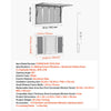 VEVOR Concession Window 45x30 in Aluminum Alloy Service Window, for Food Truck, Up to 85 Degrees Stand Serving with 4 Sliding Screen Windows, Awning Door and Drag Hook, Rainwater Resistant