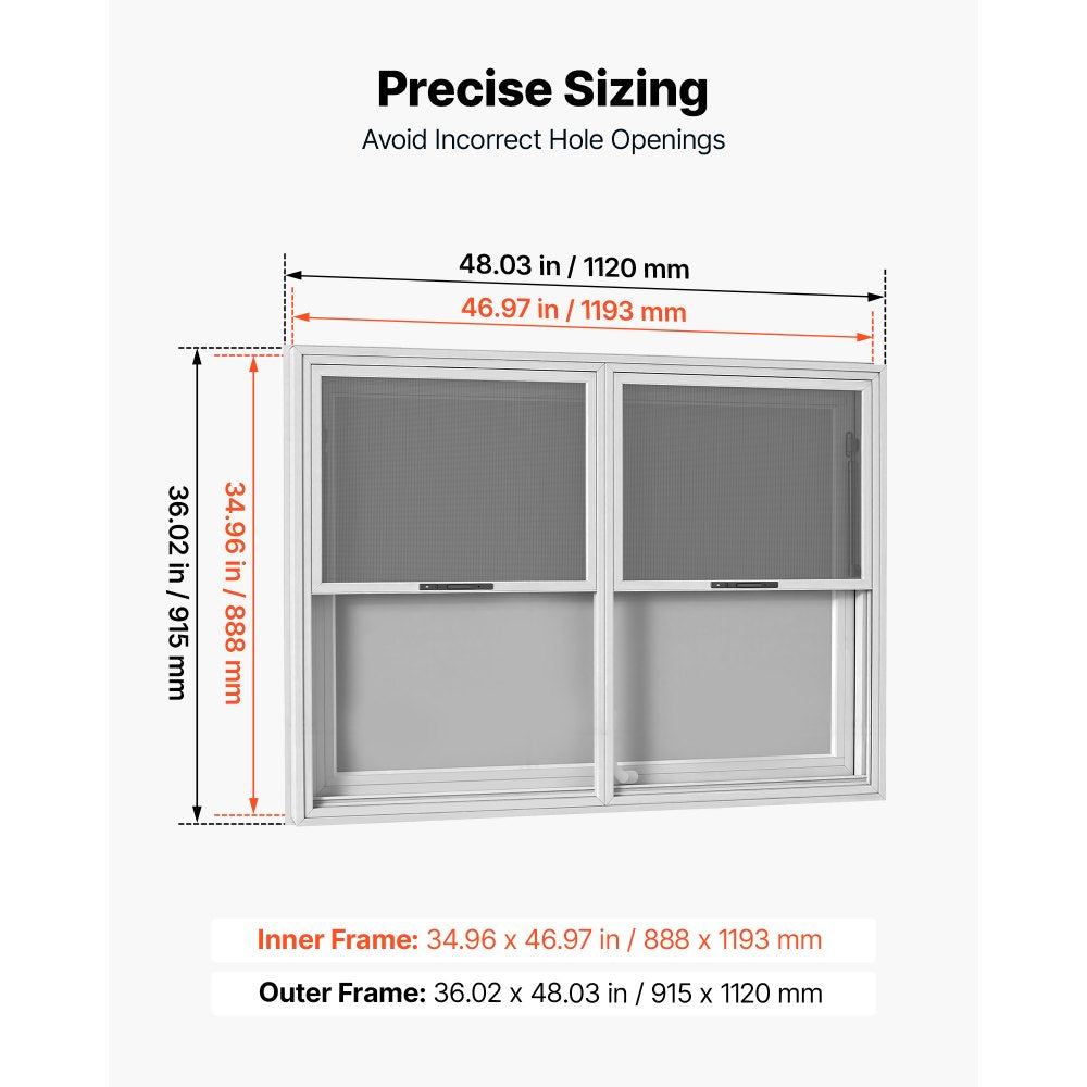 VEVOR Concession Window 48x36 in Aluminum Alloy Service Window, for Food Truck, Up to 85 Degrees Stand Serving with 2 Fixed & 2 Sliding Windows, Awning Door and Drag Hook, Rainwater Resistant