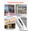 VEVOR Concession Window 48x36 in Aluminum Alloy Service Window, for Food Truck, Up to 85 Degrees Stand Serving with 2 Fixed & 2 Sliding Windows, Awning Door and Drag Hook, Rainwater Resistant