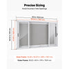 VEVOR Concession Window 60x36 in Aluminum Alloy Service Window, for Food Truck, Up to 85 Degrees Stand Serving with 4 Sliding Acrylic Windows, Awning Door and Drag Hook, Rainwater Resistant