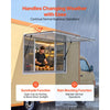 VEVOR Concession Window 60x36 in Aluminum Alloy Frame Service Window, for Food Truck, Up to 85 Degrees Stand Serving with 4 Sliding Screen Windows, Awning Door and Drag Hook, Rainwater Resistant