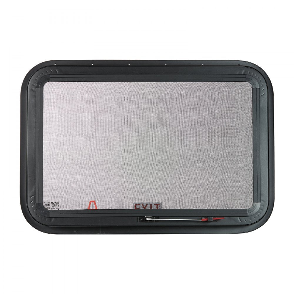 VEVOR RV Exit Window, 30" W x 20" H Tinted RV Window with Net Screen and Trim Ring, Fit for 1 1/4" - 1 13/16" Thickness Wall, RV Window Replacement for Teardrop Cargo Trailer Camper, DOT Approved