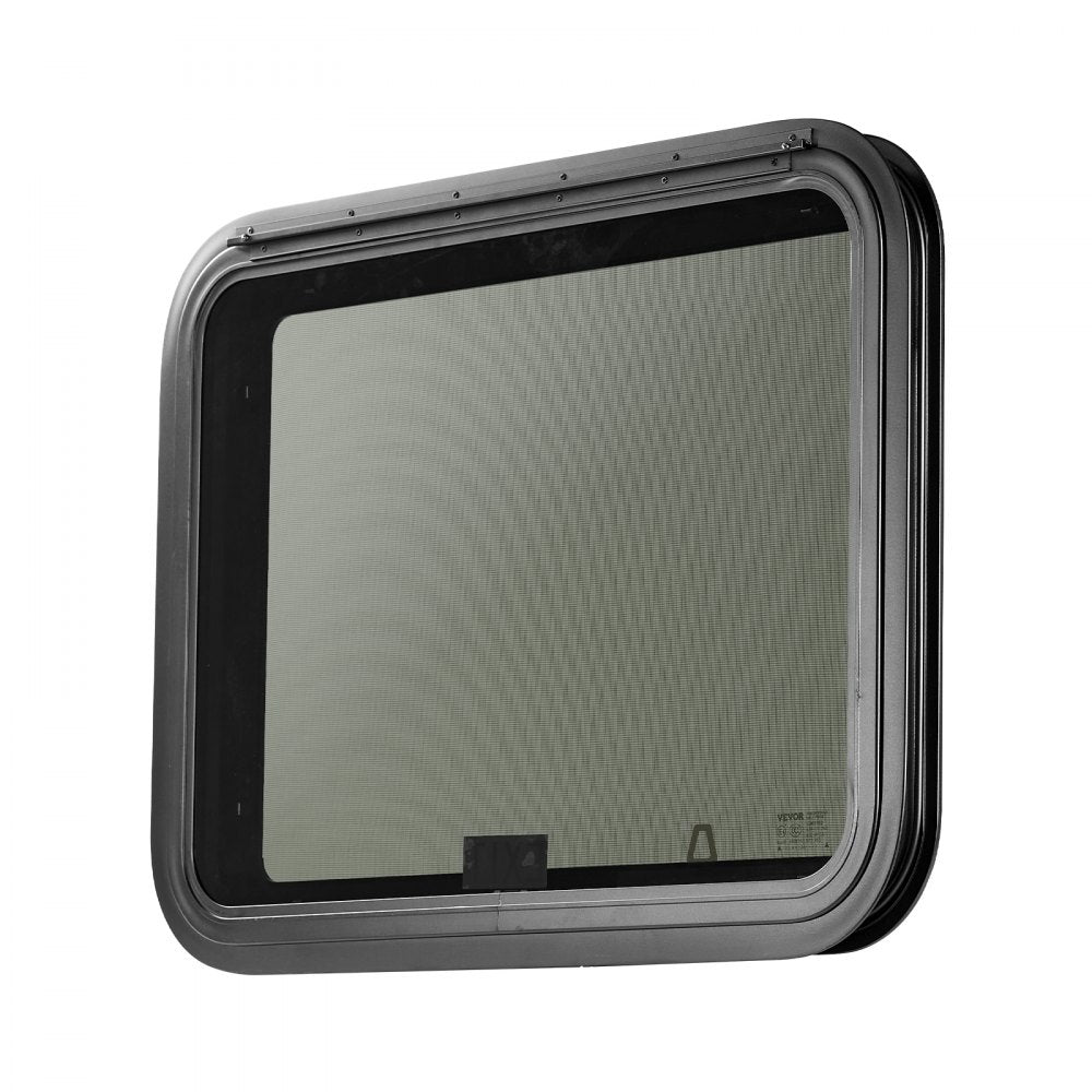 VEVOR RV Exit Window, 30" W x 22" H Tinted RV Window with Net Screen and Trim Ring, Fit for 1 1/4" - 1 13/16" Thickness Wall, RV Window Replacement for Teardrop Cargo Trailer Camper, DOT Approved