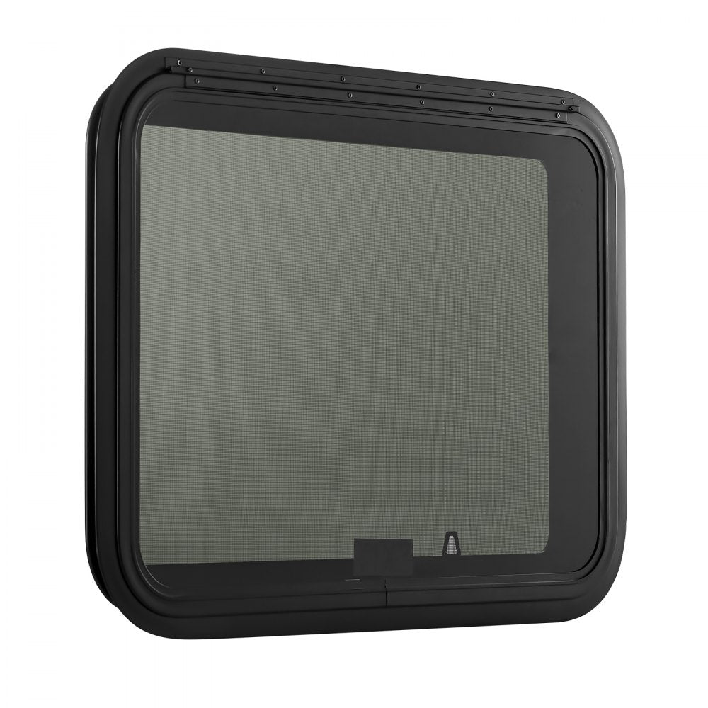 VEVOR RV Exit Window, 30" W x 22" H Tinted RV Window with Net Screen and Trim Ring, Fit for 1 1/4" - 1 13/16" Thickness Wall, RV Window Replacement for Teardrop Cargo Trailer Camper, DOT Approved