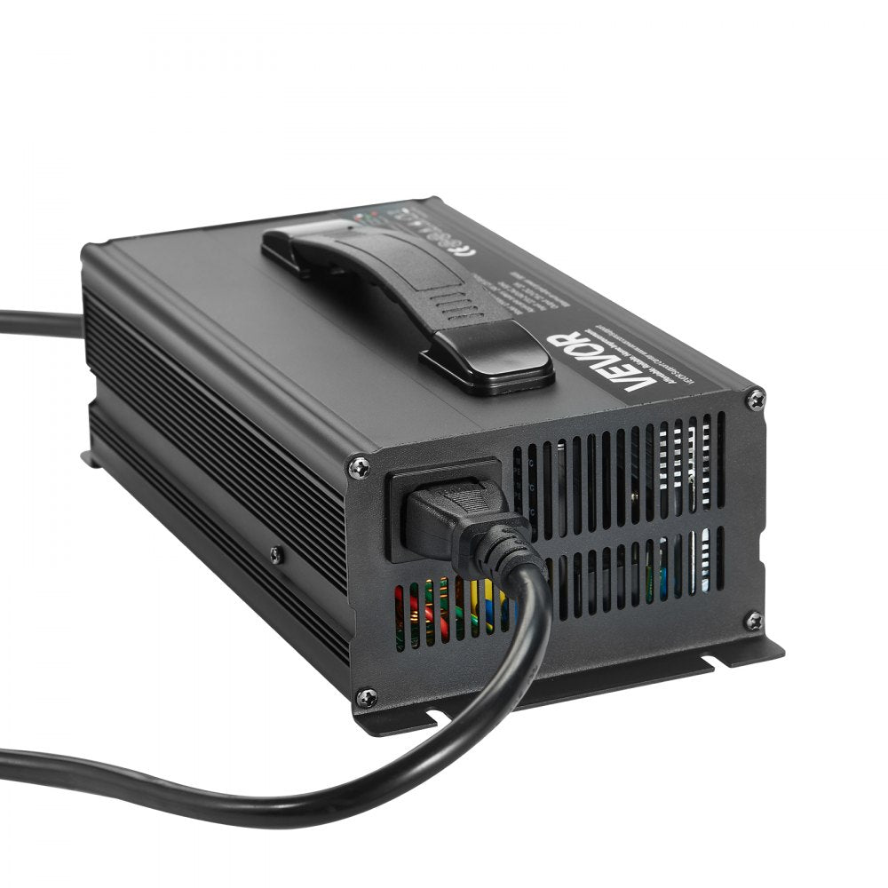 VEVOR 24V 20A Lithium Battery Charger, 29.2V, AC-DC LiFePO4 Smart Charger, with Anderson Connector, LED Indicator, 0V Activation, for Lithium LiFePO4 Deep Cycle Rechargeable Batteries of Boat, RV