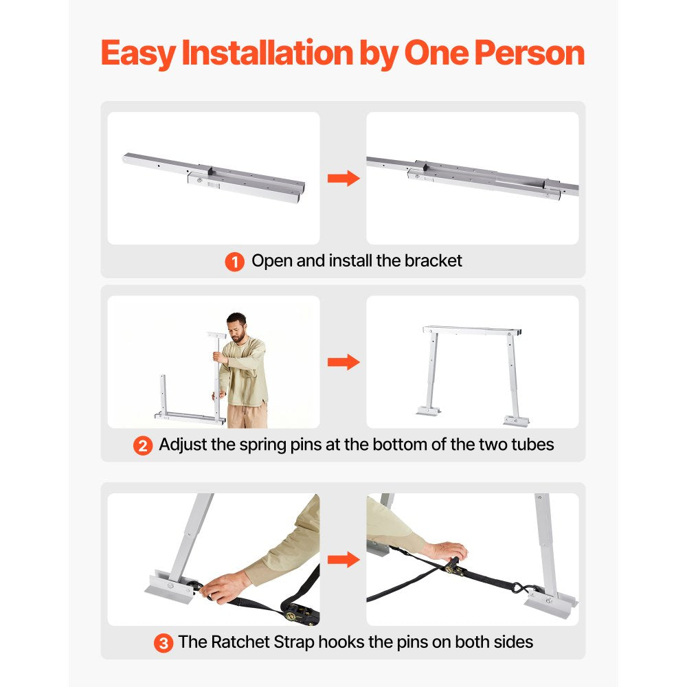 VEVOR Universal RV Stabilizer, RV Bumper Stabilizer for Trailers, Campers, Fifth Wheel, Compact Foldable Design for Easy Storage, Adjustable Height from 12 inch to 28 inch, Reduces RV Wobble, 1 Pack
