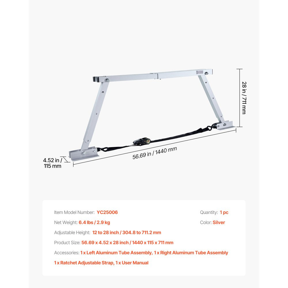 VEVOR Universal RV Stabilizer, RV Bumper Stabilizer for Trailers, Campers, Fifth Wheel, Compact Foldable Design for Easy Storage, Adjustable Height from 12 inch to 28 inch, Reduces RV Wobble, 1 Pack