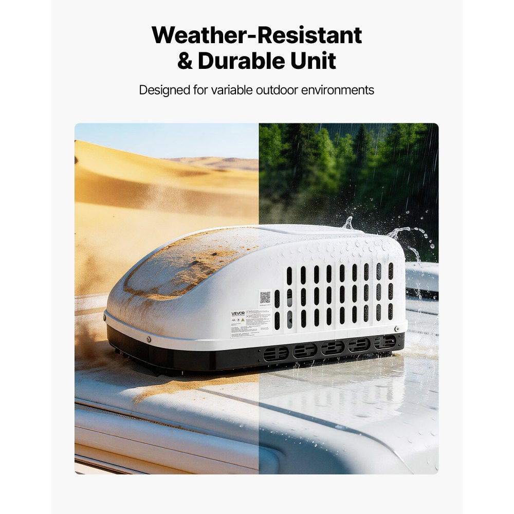 VEVOR RV Air Conditioner, 13500 BTU RV AC Unit, 120V Ducted or Non-Ducted Rooftop Air Conditioner with High-Performance Compressor Motor, Easy Install Quiet Cooling AC with Standard Vent Size, White