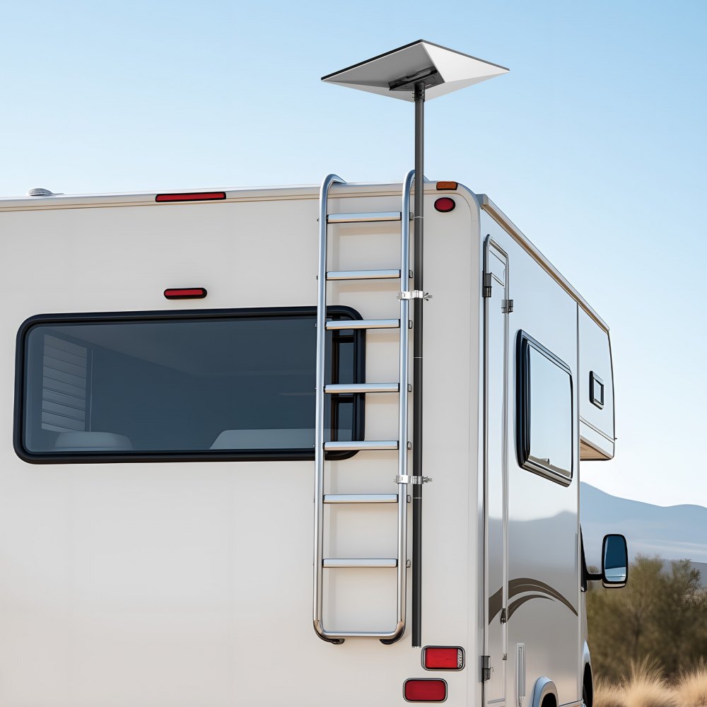 VEVOR Starlink RV Ladder Mount, 360°Adjustable Angle Mounting Standard Gen 3 Pipe Kit, Heavy-Duty Steel Extra Long Starlink RV Ladder Adapter, Compatible with Gen3 and V3, Easy to Assembly, Black