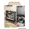 VEVOR Rattan Shoe Cabinet, 16 Pairs, 2 Flip Drawers, Adjustable Shelves for Entryway, Hallway and Living Room, Freestanding Narrow Shoes Wooden Rack, with 80 lb Top Surface and Tip-Over Restraint