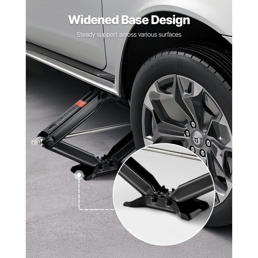 VEVOR 9000 lbs RV Scissor Jacks, 4-23.4 in RV Stabilizer Leveling Scissor Jacks, Set of 2, Heavy Duty Stabilizer Jack with Crank Handle, Socket and Bubble Levels, Not Easily Bent or Deformed