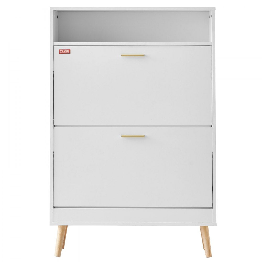 VEVOR Shoe Cabinet with 2 Flip Drawers, Shoe Storage Cabinet for Entryway, Free Standing Shoe Storage Organizer with Top Storage Cubby for Heels, Boots, Slippers in Hallway, Living Room