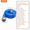 VEVOR Pool Drain Hose, 2 inch by 50 ft, Durable PVC Material, Includes Aluminum Camlock C & E Connectors and Clamps, Fits Pumps and Sand Filters, Ideal for Pool Water Removal, Blue
