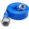 VEVOR Pool Drain Hose, 2 inch by 50 ft, Durable PVC Material, Includes Aluminum Camlock C & E Connectors and Clamps, Fits Pumps and Sand Filters, Ideal for Pool Water Removal, Blue