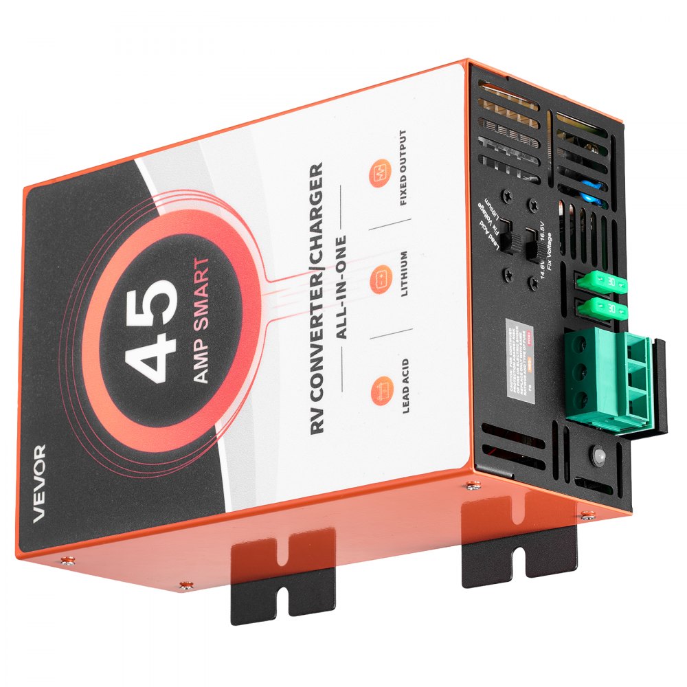 VEVOR RV Power Converter, 45 Amp, 110V AC to 12V DC RV Converter Battery Charger, Multi Stage Smart Charging, 13V to 16.5V Operating Range, Compatible with Lithium & Lead Acid Battery, for Camper