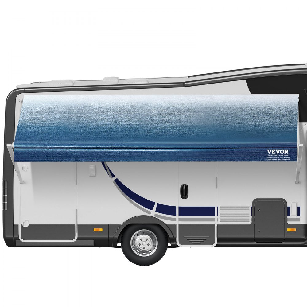 VEVOR RV Awning Fabric Replacement, 18'2" Fabric Length for 19' Awning, Heavy Duty 3-Ply 16oz PVC Camper Awning Fabric, Waterproof & UV Protection Outdoor Canopy for RV, Trailer, Motorhome, Blue Fade