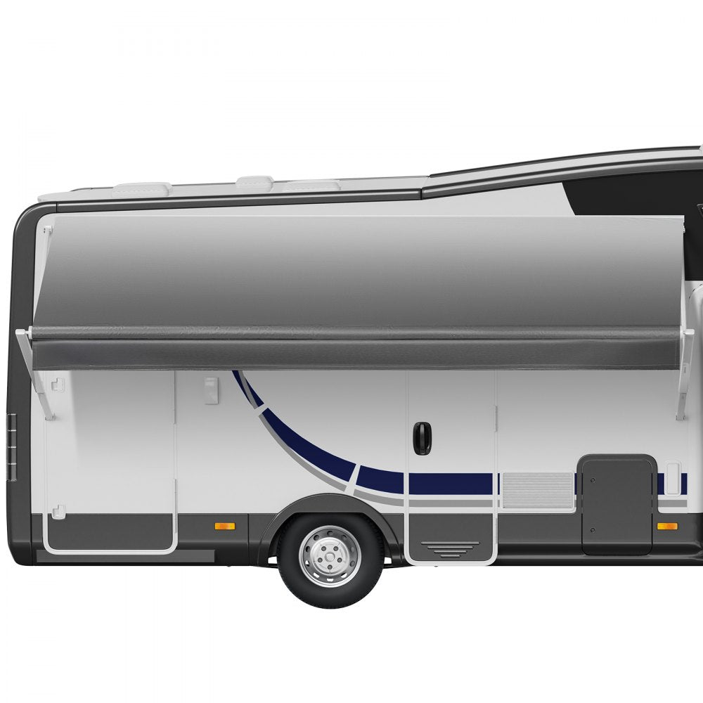 VEVOR RV Awning Fabric Replacement, 15' (Fabric 14'2") 18 oz Heavy-Duty Weatherproof Vinyl Camper Awning Replacement, UPF50+ Protection Waterproof Outdoor Canopy for RV, Motorhome, Trailer, Gray Fade