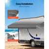 VEVOR RV Awning Fabric Replacement, 16' (Fabric 15'2") 18 oz Heavy-Duty Weatherproof Vinyl Camper Awning Replacement, UPF50+ Protection Waterproof Outdoor Canopy for RV, Motorhome, Trailer, Gray Fade