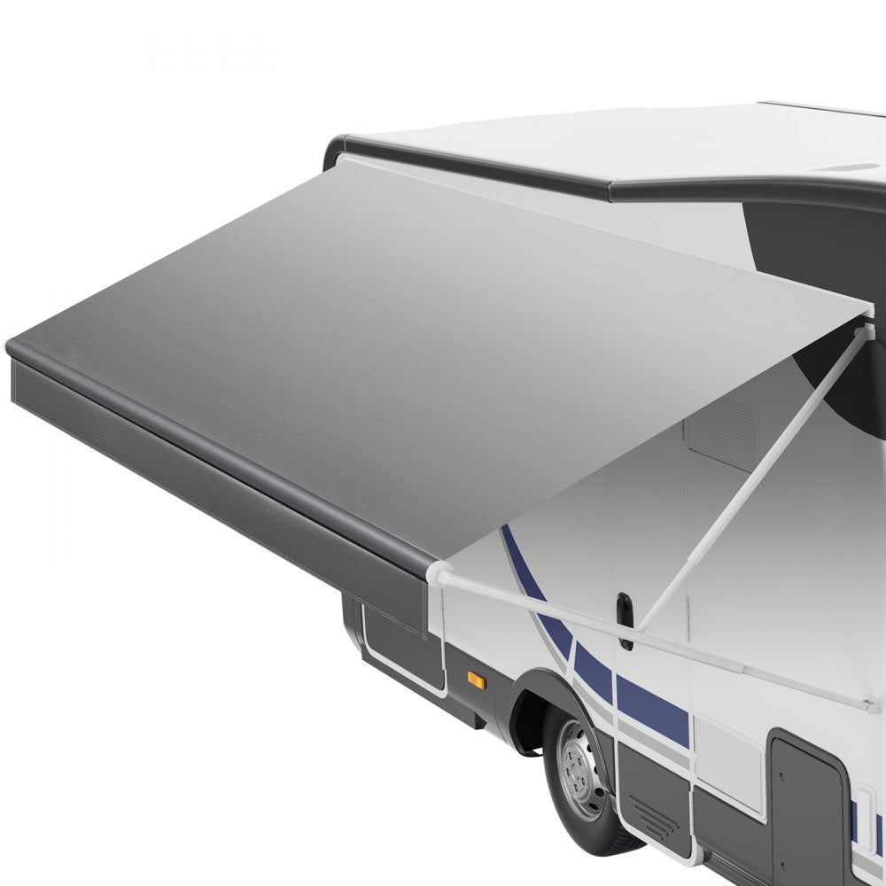 VEVOR RV Awning Fabric Replacement, 16' (Fabric 15'2") 18 oz Heavy-Duty Weatherproof Vinyl Camper Awning Replacement, UPF50+ Protection Waterproof Outdoor Canopy for RV, Motorhome, Trailer, Gray Fade