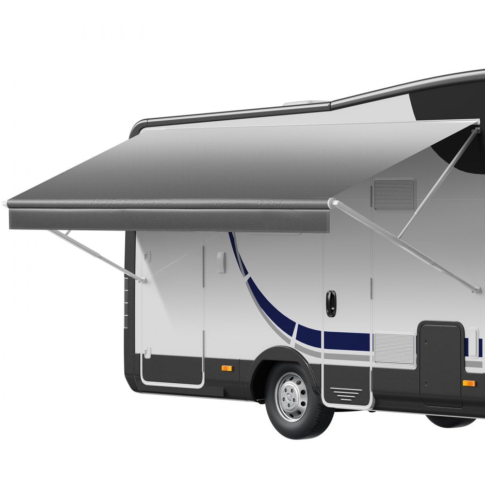 VEVOR RV Awning Fabric Replacement, 16' (Fabric 15'2") 18 oz Heavy-Duty Weatherproof Vinyl Camper Awning Replacement, UPF50+ Protection Waterproof Outdoor Canopy for RV, Motorhome, Trailer, Gray Fade