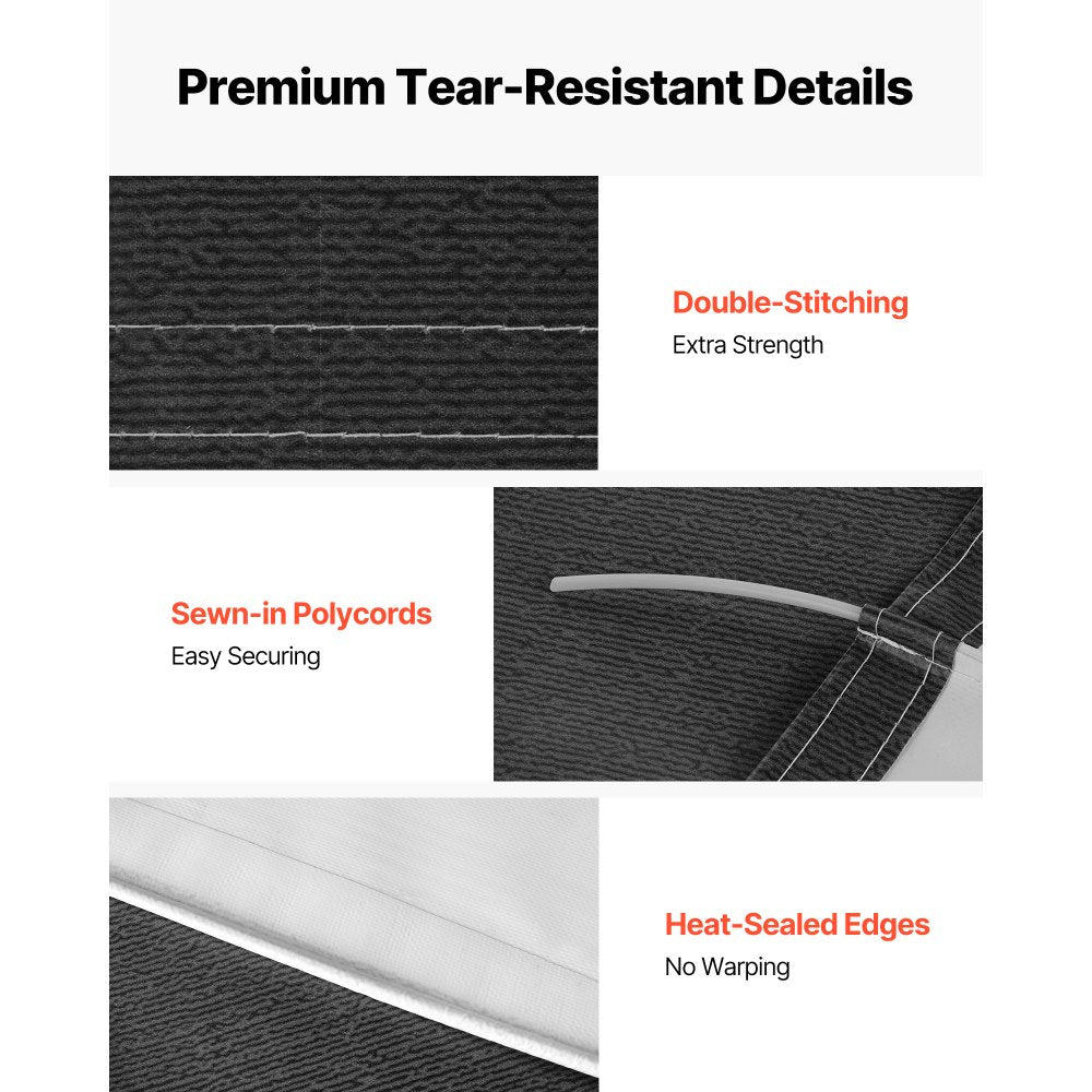 VEVOR RV Awning Fabric Replacement, 17' (Fabric 16'2") 18 oz Heavy-Duty Weatherproof Vinyl Camper Awning Replacement, UPF50+ Protection Waterproof Outdoor Canopy for RV, Motorhome, Trailer, Black Fade