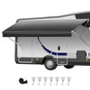 VEVOR RV Awning Fabric Replacement, 17' (Fabric 16'2") 18 oz Heavy-Duty Weatherproof Vinyl Camper Awning Replacement, UPF50+ Protection Waterproof Outdoor Canopy for RV, Motorhome, Trailer, Black Fade
