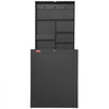 VEVOR Wall Mounted Desk, Fold out Convertible Desk, Multi-Function Folding Wall Table with Chalkboard for Home Office, Space Saving Computer Desk with Storage Area