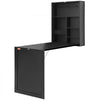 VEVOR Wall Mounted Desk, Fold out Convertible Desk, Multi-Function Folding Wall Table with Chalkboard for Home Office, Space Saving Computer Desk with Storage Area