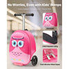 VEVOR Ride-on Luggage, 20 L Capacity, 20 Inches Kids Scooter Suitcase with Flash PU Wheels, Adjustable Handle & TPR Non-Slip Grip, Foldable & Lightweight Scooter Luggage for Kids Aged 5+, Pink