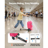 VEVOR Ride-on Luggage, 20 L Capacity, 20 Inches Kids Scooter Suitcase with Flash PU Wheels, Adjustable Handle & TPR Non-Slip Grip, Foldable & Lightweight Scooter Luggage for Kids Aged 5+, Pink