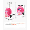 VEVOR Ride-on Luggage, 20 L Capacity, 20 Inches Kids Scooter Suitcase with Flash PU Wheels, Adjustable Handle & TPR Non-Slip Grip, Foldable & Lightweight Scooter Luggage for Kids Aged 5+, Pink