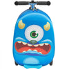 VEVOR Ride-on Luggage, 20 L Capacity, 20 Inches Kids Scooter Suitcase with Flash PU Wheels, Adjustable Handle & TPR Non-Slip Grip, Foldable & Lightweight Scooter Luggage for Kids Aged 5+, Blue