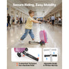 VEVOR Ride-on Luggage, 20 L Capacity, 20 Inches Kids Scooter Suitcase with Flash PU Wheels, Adjustable Handle & TPR Non-Slip Grip, Foldable & Lightweight Scooter Luggage for Kids Aged 5+, Purple