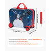 VEVOR Ride-on Luggage, 26 L Capacity, 18 Inches Tow Along Toddler Carry on Luggage with Wheels, Adjustable Shoulder Strap, Lightweight Kids Riding Suitcase for Boys & Girls Aged 3+, Blue & White