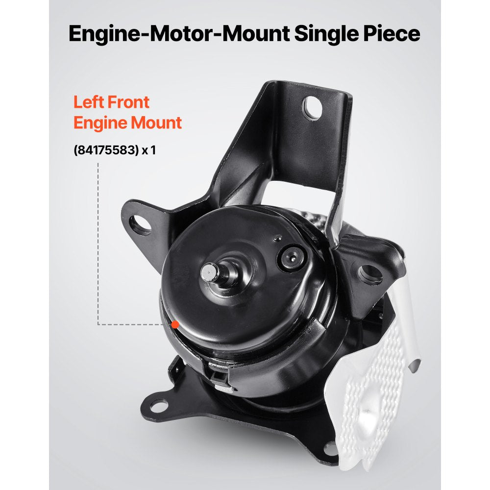 VEVOR Engine Motor Mount Replacement, Left Front Engine Mount, Universal Compatible with 2014–2018 Chevrolet Silverado 1500 5.3L V8, Secure Support, Heavy-duty Aluminum Construction, Black