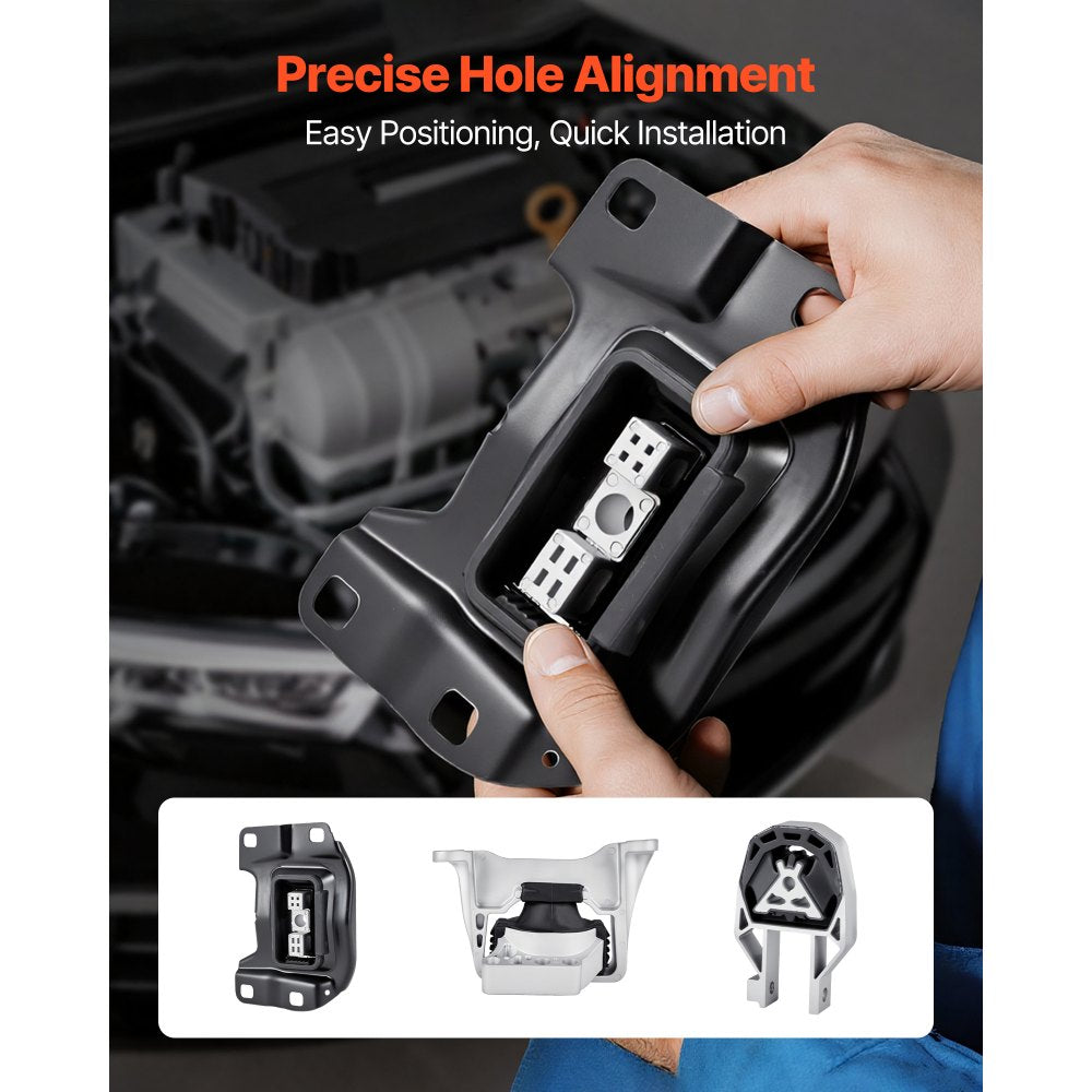 VEVOR Engine and Transmission Motor Mount Kit Replacement, Set of 3, Compatible with 2013–2019 Ford Escape 2.0L L4, Replace OE# A5612, A5631, A5520, Secure Support