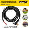 VEVOR 15 ft 50A RV Camp Power Cord Generator Cord 6/3+8/1 AWG NEMA 14-50P to Bare Wire