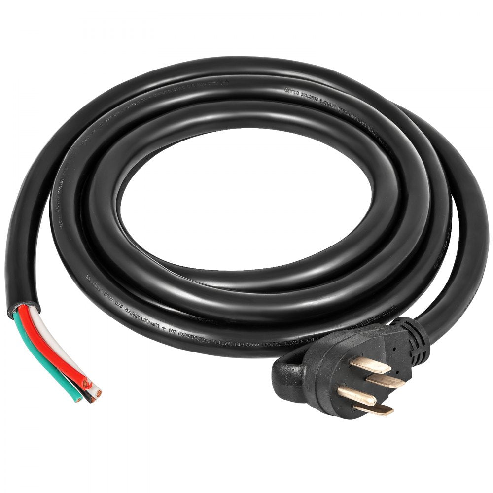 VEVOR 15 ft 50A RV Camp Power Cord Generator Cord 6/3+8/1 AWG NEMA 14-50P to Bare Wire