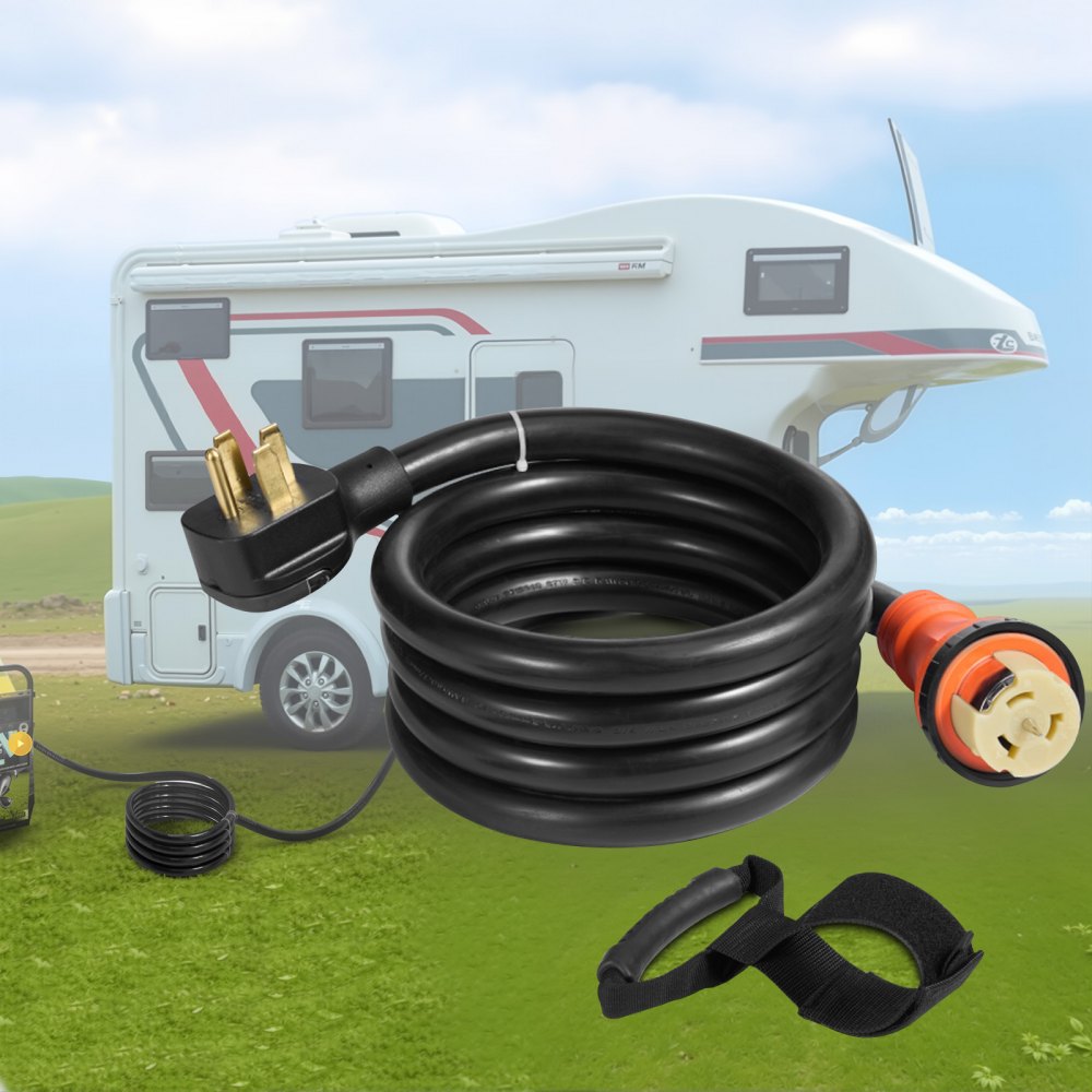 VEVOR Generator Cord, 20FT Generator Power Cord, 125/250V 50AMP Generator Cord, 12000W 50AMP Cord, NEMA 14-50P Generator Plug, SS2-50R Extension Cord, 50Amp Generator Power Cord with Portable Strap