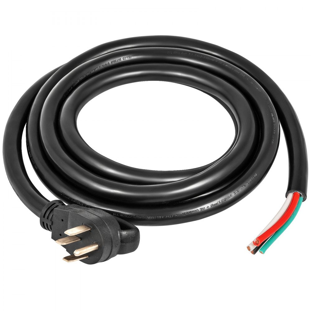 VEVOR 30' 50A RV Camp Power Cord Generator Cord 6/3 + 8/1 AWG NEMA 14-50P to Bare Wire
