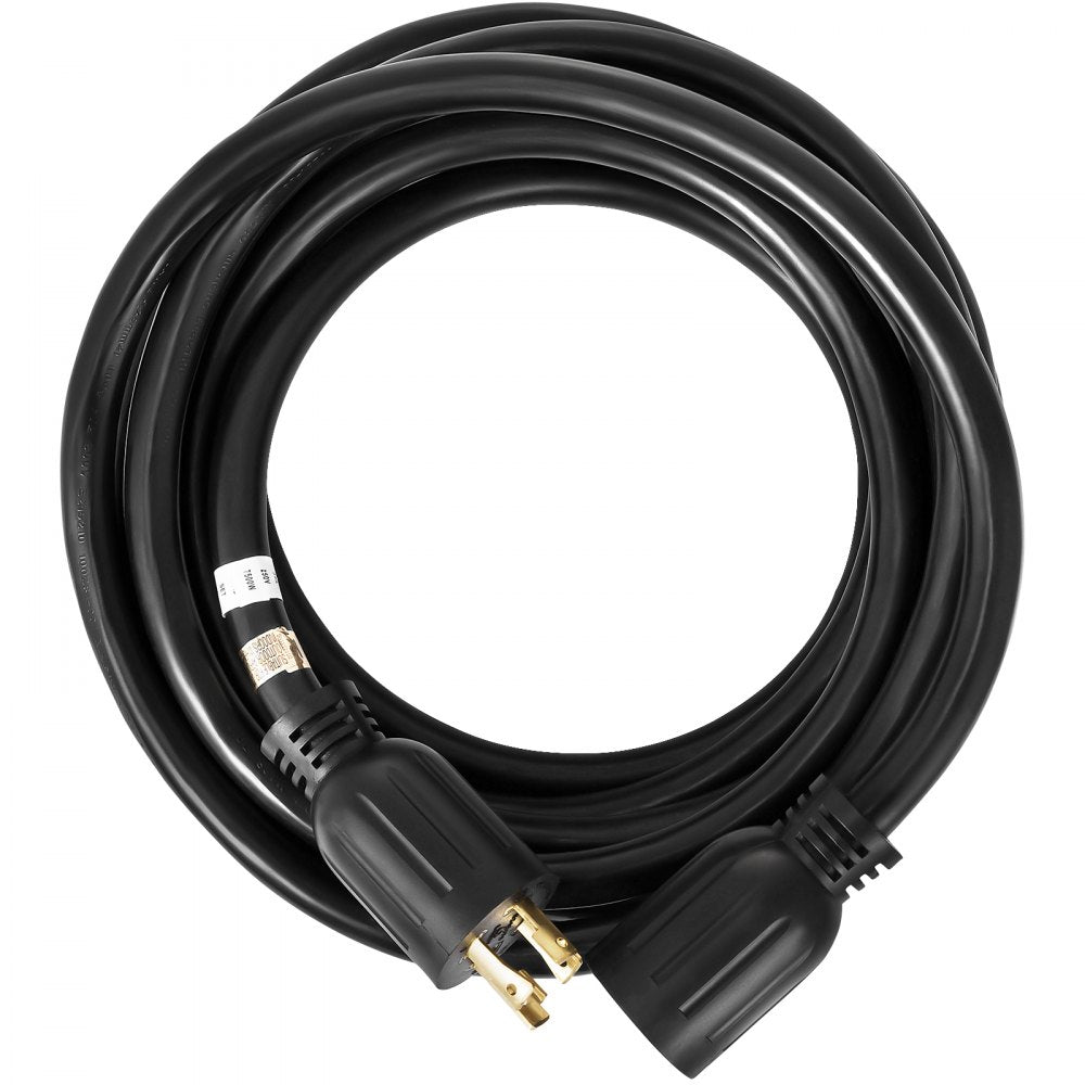 VEVOR 50 FT 30 Amp Generator Extension Cord SJTW 10 AWG 4 Prong, NEMA L14-30P 125/250V Heavy Duty Generator Power Cord with Twist Lock Connector