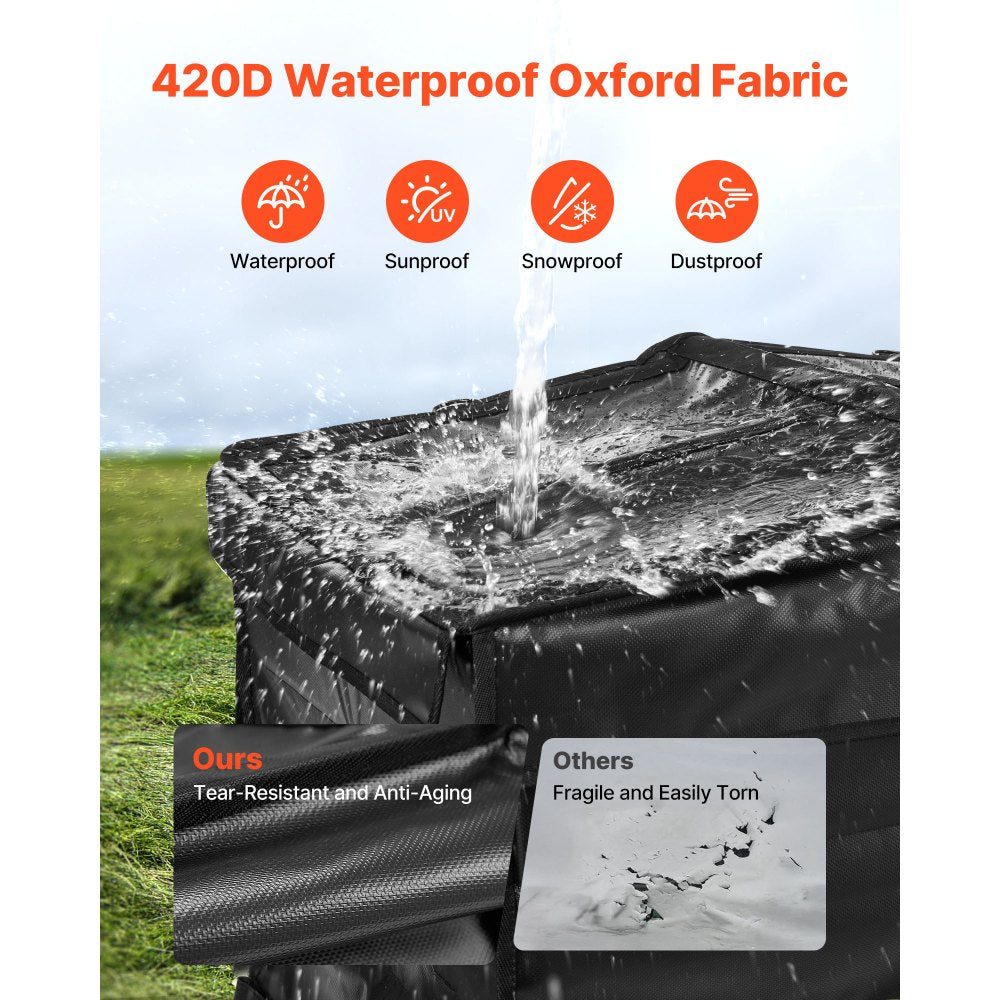 VEVOR Generator Cover, 34 x 26 x 21 Inch Waterproof Universal Generator Cover for Most Generators 3500-12000 Watt, Portable Generator Running Cover with Heavy Duty Thicken 420D Oxford Fabric, Black